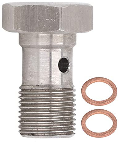 Raccords de Boulons Banjo Keenso, Filetage Métrique 1.0, Adaptateur d'extrémité de Flexible de Frein à Trou Unique avec Rondelles pour Conduites d'embrayage de Frein et