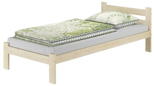 Erst-Holz®Unbehandeltes Massivholzbett Einzelbett 90x200 Fichte massiv mit wählbarem Zubehör V-60.60N-09ohne Zubehör