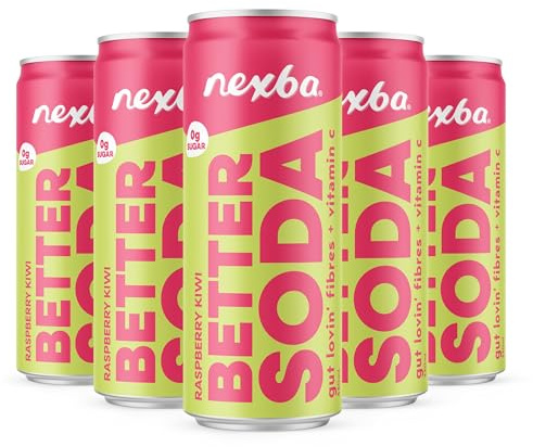 Nexba Raspberry Kiwi Better Soda 330 ml Slim Cans (Pack of 12)