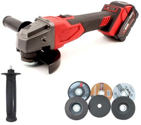 akku-Winkelschleifer für Milwaukee 18 V Akku,125 mm Scheibendurchmesser,8000 U/min,Schnitttiefe,bürstenloses Schleifwerkzeug Enthält 6 Schleifscheiben,ohne Akku