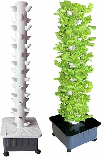 Hydroponic Tower Garden Set, 45-Loch Pflanzsystem, Automatisiertes Aeroponisches System für Indoor-Gemüseanbau, Bodenlose Anzucht Setup