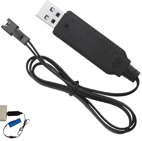 3.7V Battery Charger USB Cable SM 2P Charger Lead for LiPo Battery Charger | Remote Control Car Battery Charger USB Lead Intelligent LiPo Charger Overcharge Protection LED Indicator RC Boats Drones Wire