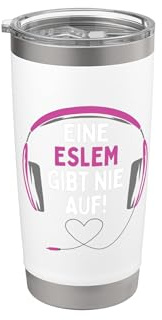 Gaming Kopfhörer Eine Eslem Gibt Nie Auf Personalisiertes Doppelwandiger Edelstahl-Thermobecher
