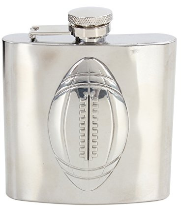 Dalaco Rugby Style 6oz Hip Flask In A Mirror Polished Stainless Steel Finish - An Ideal Gift For All Rugby Fans (HF-12)