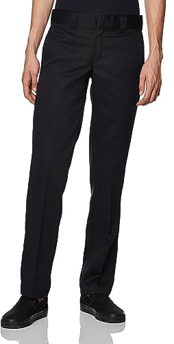 Dickies Men's Flex Work Pant Slim Straight Fit, Black V1, 40W x 30L