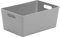 Muddy Hands Small Large Rectangle Plastic Storage Baskets Boxes (PACK OF 2) (Large Deep, Grey)