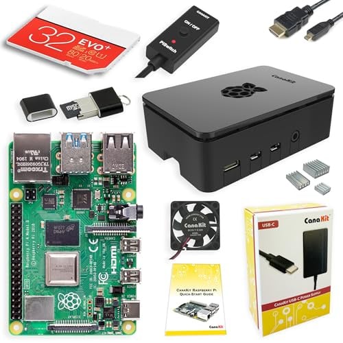 CanaKit Raspberry Pi 4 Kit de démarrage Pro 4 Go – 4 Go de RAM