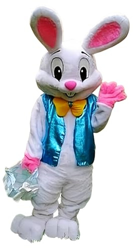 NINI Plüsch Osterhase Erwachsene Kostüm Hase Halloween Maskottchen Kostüm - mehrfarbig - L (181/190 cm)