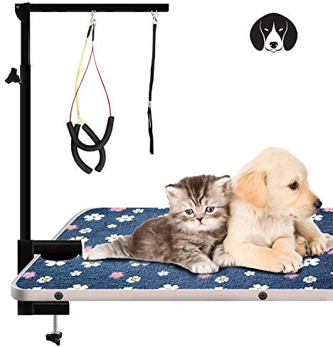 Urban Deco Pet Grooming Arm with Clamp Innovative Portable Two Grooming Arms - 41 inch Height Adjustable,Dog Grooming Loop and No Sit Haunch Holder for Large and Small Dogs,Cats