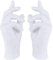 HatStar Weiße Handschuhe | mit Biesen in Einheitsgröße | Weihnachtsmann Santa Claus Kostüm Accessoire | Für Damen und Herren | Halloween, Fasching und Karneval