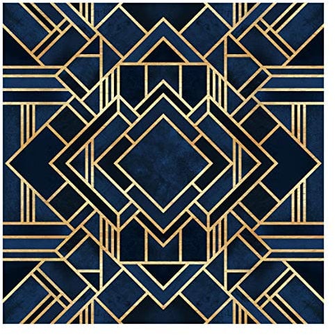 Bilderwelten Tapete selbstklebend - Art Deco Gold - Vliestapete Quadrat, Größe:192 x 192cm