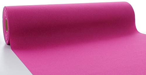Mank Airlaid Tischläufer 40 cm x 24 m | Gastronomie | Tischdecken-Rolle stoffähnlich | praktische Einmal-Tischdecke | Uni | Neutral | 1 Stück | (Violett)