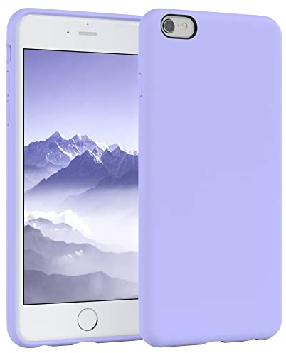 EAZY CASE Premium Silikon Handyhülle kompatibel mit iPhone 6 / 6S, Slimcover mit Kameraschutz und Innenfutter, Silikonhülle, Schutzhülle, Bumper, Handy Case, Hülle, Softcase, Lila Blau