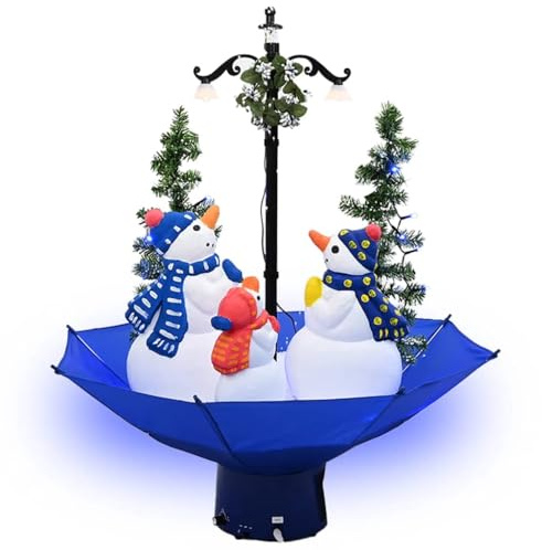 vidaXL Künstlicher Weihnachtsbaum mit Schnee Schirmfuß Schneefall Tannenbaum Christbaum Kunstbaum Dekobaum Weihnachten Dekoration Blau 75cm PVC