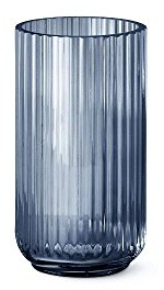 Lyngby Vase Blaues Glas, 20cm