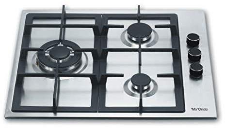 Mx Onda MX-PG2200X Placa gas butano y gas natural, cocina de gas con tres fuegos, encimera gas, placa de gas butano, encimera gas butano base en acero inoxidable