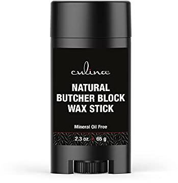 Culina Butcher Block Cutting Board Bamboo Conditioner Wax Stick | 100% Plant-Based & Vegan, Best for Wood & Bamboo Conditioning & Sealing | Does NOT Contain Mineral Oil!