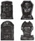 TRIXES Halloween RIP Friedhof Grabsteine – Outdoor-Dekor – Gruselige Dekoration – 4 Stück Halloween-Dekorationen – Grabsteine – Schaumstoff – Innen- und Außenrequisiten – verwittertes Aussehen