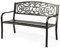 DREAMADE Gartenbank 3-Sitzer, Metallbank, Parkbank mit Rückenlehne & Armlehme, Sitzbank, Bank Metall Gartenmöbel, bis zu 320 kg belastbar, 126 x 63,5 x 89 cm, für Balkon Terrasse Garten (Bronze)