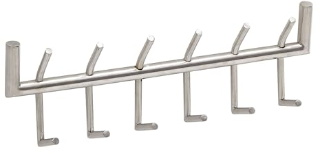 FineBuy Wandgarderobe Metall Silber 60x19x10 cm Design Flurgarderobe Stahl, Hakenleiste Wandpaneel, Garderobe Wand, Garderobenleiste Flur
