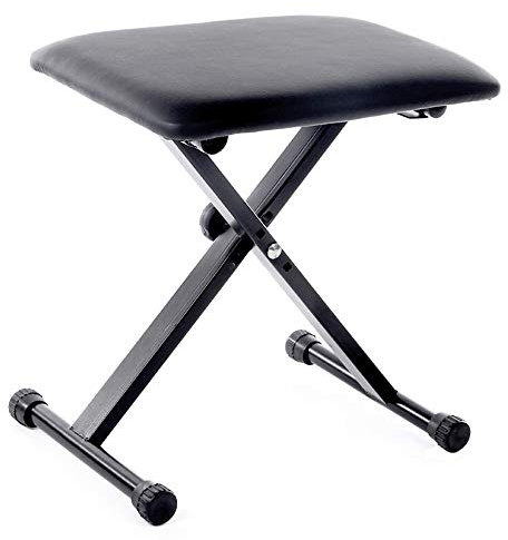 DRSM Luxury Soft Piano Stool Guzheng Erhu Musical Instrument Universal 1-Person Keyboard Stool Adjustable Piano Stool Folding Keyboard Stool Padded Seat (Black 39x30x51cm)