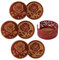 Mango Steam Set of Six Rose Decorative Coasters For Drinks & Mugs With Metal Holder, Red