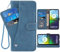 Compatible with Moto G9 Power Wallet Case Wrist Strap Lanyard Leather Flip Card Holder Stand Cell Accessories Phone Cover for Lenovo K12 Pro MotoG9Power Motorola 9 9G G9Power XT2091 2021 Women Blue