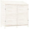vidaXL Geräteschuppen Gartenhaus Schuppen Gerätehaus Lagerschuppen Satteldach Gartenschrank Pultdach Garten Weiß 102x52x112cm Massivholz Tanne