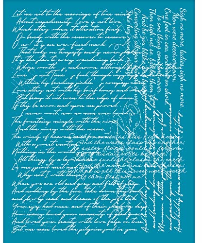 OLYCRAFT 10x12.7cm Kleine Schrift Schablonen für Ton Englische Schriftzeichen nicht klebende Siebdruckschablone Ledger Poesie Wiederverwendbare Lehmschablonen für Polymer Ton Schmuck Ohrring
