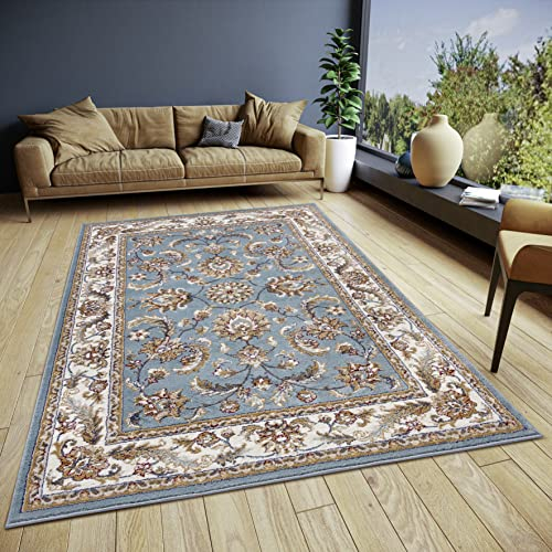 Hanse Home Reni Teppich Orientalisch – Orient Läufer klassisch dicht gewebt mit Ornamenten und Blumenmotiven Weicher Kurzflor für Schlafzimmer, Esszimmer, Wohnzimmer, Flur – Mint Creme, 200x280cm