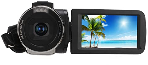 4K Digitalkamera, 48 MP, 18 facher Digitalzoom, Vlogging Kamera für YouTube, 3,0 Zoll Touchscreen Videokamera mit Vorderem Fülllicht, Unterstützt APP Steuerung, 2,4 G Infrarot