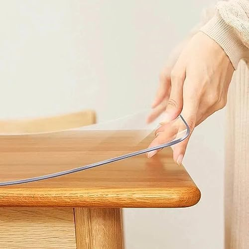 GYYFQH Tischfolie Nach Maß,tischfolie Transparent 3mm,3mm Dick PVC Tischfolie,tischdecke Transparent Nach Maß 3mm, Wasserdicht, Ölbeständig Und Verbrühungssicher, Geruchlos, Nach Maß,90×140cm
