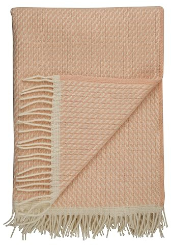 RØROS TWEED - Mello - Wolldecke aus norwegischer Lammwolle - Design von Skogstad & Wærnes - Deckenmaße: 150 x 210 cm (150 x 210 cm, 5753 - Powder Pink)
