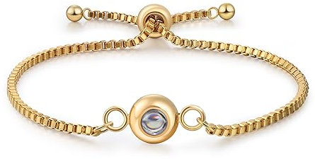 Glooraca Armbänder mit Bild innen personalisierte Foto Projektion Armband für Frauen Bild Armband personalisierte Foto Geschenke für Mama Freundin (Style 9)