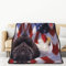 JAYWIS Kuscheldecke mit USA-Flagge und Adler-Druck, doppelseitig, superweich, wendbar, für Bett und Couch, Überwurf, superweich, warm, große Decke für Bett, Sofa, Auto, 152 x 203 cm