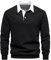 Btmpmcs Herren Sweatshirt Poloshirt Leichtes Langarmshirt Atmungsaktiv Casual Baumwolle T-Shirts Autumn Winter Klassisch Fit Mode T Hemden Rugby Hemden mit 3-Knopfleiste