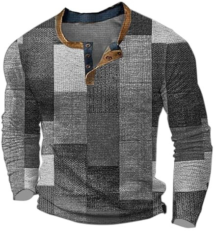 Generisch Techno Herren-Tanktop, langärmelig, mit Knopfdruck, modern, lässig, Spaghetti, Blau, A-Grau, XXL, A - Grau, XXL