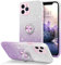MOBISTAR® Bling Glitter Case for iPhone 11 Pro 5.8'' - Sparkly Slim with 360° Ring Holder Kickstand Support Magnetic Car Mount Protective Cover (Purple)