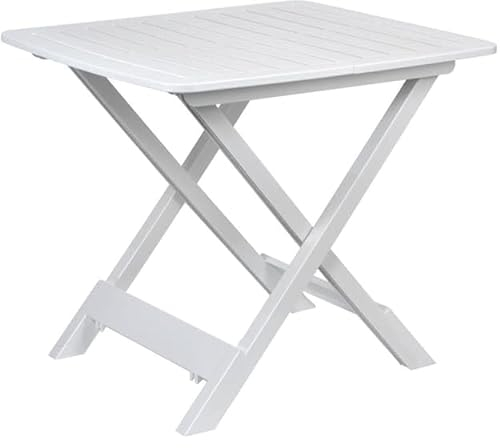 RBS24 Gartentisch Kunststoff Klapptisch leicht kompakt und praktisch für Camping, Garten, Festivals BxHxT: 72x80x70 cm Weiß