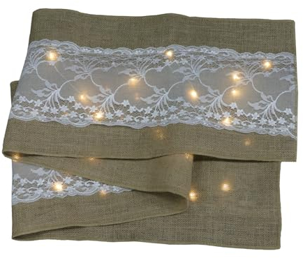 Cabilock 1Stk Tischdecke Vintage-Dekor Schreibtischaufsatz Geschenk zum einzug Geschenke für den einzug Schal Boho-Dekor kreative Tischdeko Hochzeitstisch schmücken Esstisch Sackleinen LED