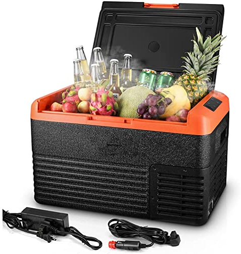 Réfrigérateur-congélateur Portable, réfrigérateur de Voiture avec réfrigérateur de Voyage DC/AC adapté pour Voiture, Camping-Car, Camping, Usage Domestique