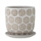 Felan Pot de fleurs décoratif avec soucoupe, blanc, terre cuite