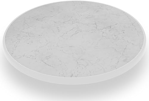 ohopula Marble | Premium-Tischplatte, rund, Ø85cm, wetterfest, stoß- und Kratzfest, Tischplatte für Bistro- und Stehtische | für Innen- und Außen