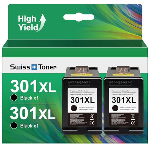 swiss toner 301XL 301 XL Patronen Multipack Kompatibel für HP 301 Druckerpatronen Schwarz für HP Envy 4500 5530 Deskjet 3050 2540 2050 Officejet 2620 4630