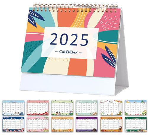 Tischkalender 2024/2025 - Kalender von Juli.2024 bis Dez.2025, 18 Monate Schuljahr Flip-Monatskalender mit Monatsplaner, Ideal für Büro und Zuhause, Perfekte Zeitmanagement, 17,5 x 19 cm