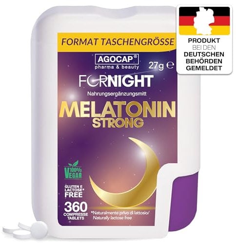 Melatonin, melatonin hochdosiert - 0,5mg. 365 melatonin pro Tag - optimal hochdosiert. Einschlafhilfe, schlafen, melatonin. Ohne unerwünschte zusatzstoff - deutschland registriert - Agocap
