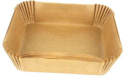 Ciieeo 50 Stück Papierauflage einfetten Zubehör für Heißluftfritteusen Luftfrittiereinlagen Airfryer-Korb air fryer paper airfryer paper Papiereinlage Hitzebeständig Silikonpapier Khaki