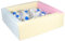 Velinda Piscine à balles carrée avec 300 balles, Cuir écologique, 5 éléments (Couleur de la Piscine/de balles: Rose, Bleu, Jaune (Pastel)/Blanc, Transparent, Bleu, Gris)
