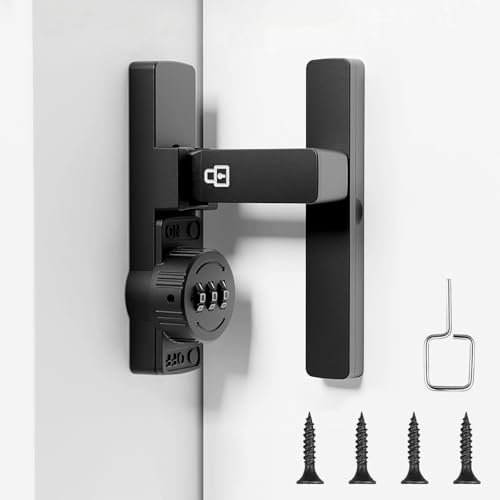 Leuchtend Türriegel 90 Grad,90°Schiebetür Schloss aus Zinklegierung,Riegelschloss Türriegel mit Passwortsperre, Diebstahlschutz-Türschlossriegel für Badezimmer,Fenster,Balkon und Zimmertüren