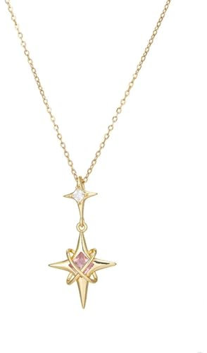 jtkhaweh Halskette Ketten Schmuck Herren Frauen Anhänger Necklace Halskette Mit Vierzackigem Stern Und Anhänger Für Frauen